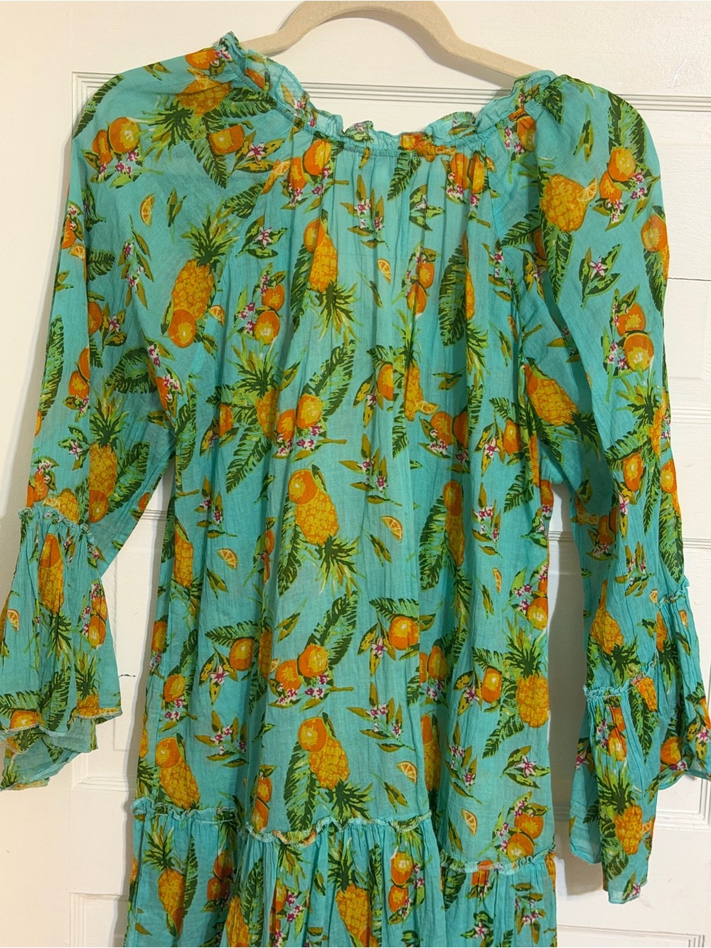 Debbie Katz Aqua Floral Citrus Mini Dress - Picture 2 of 10